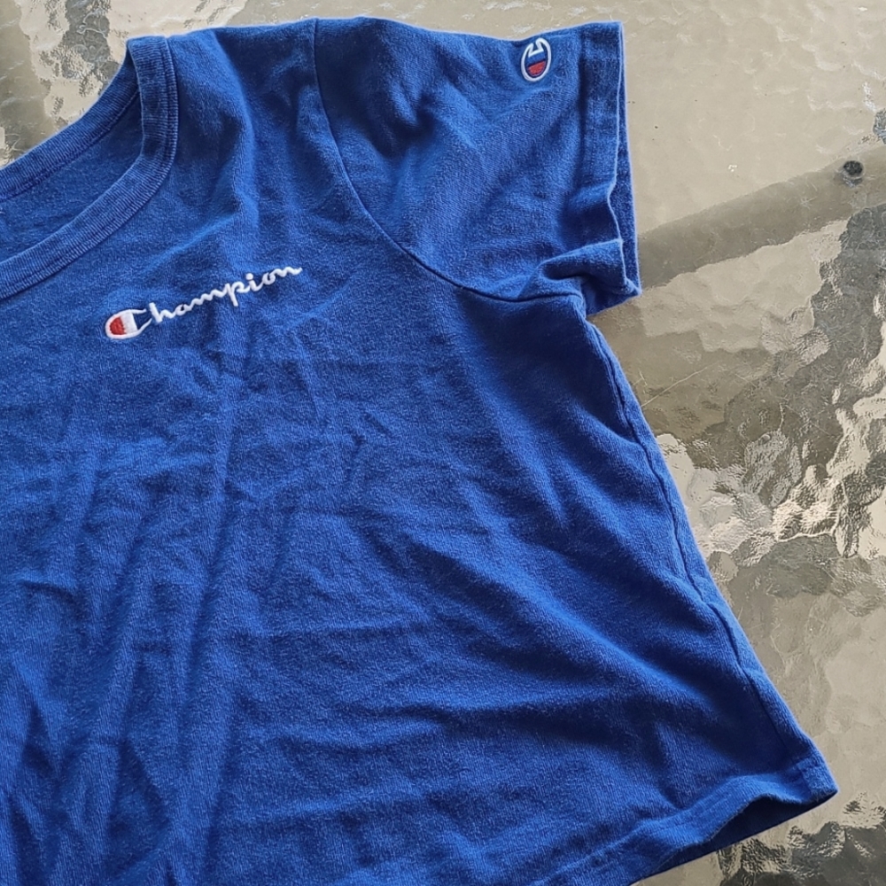Blue Champion Crop Top